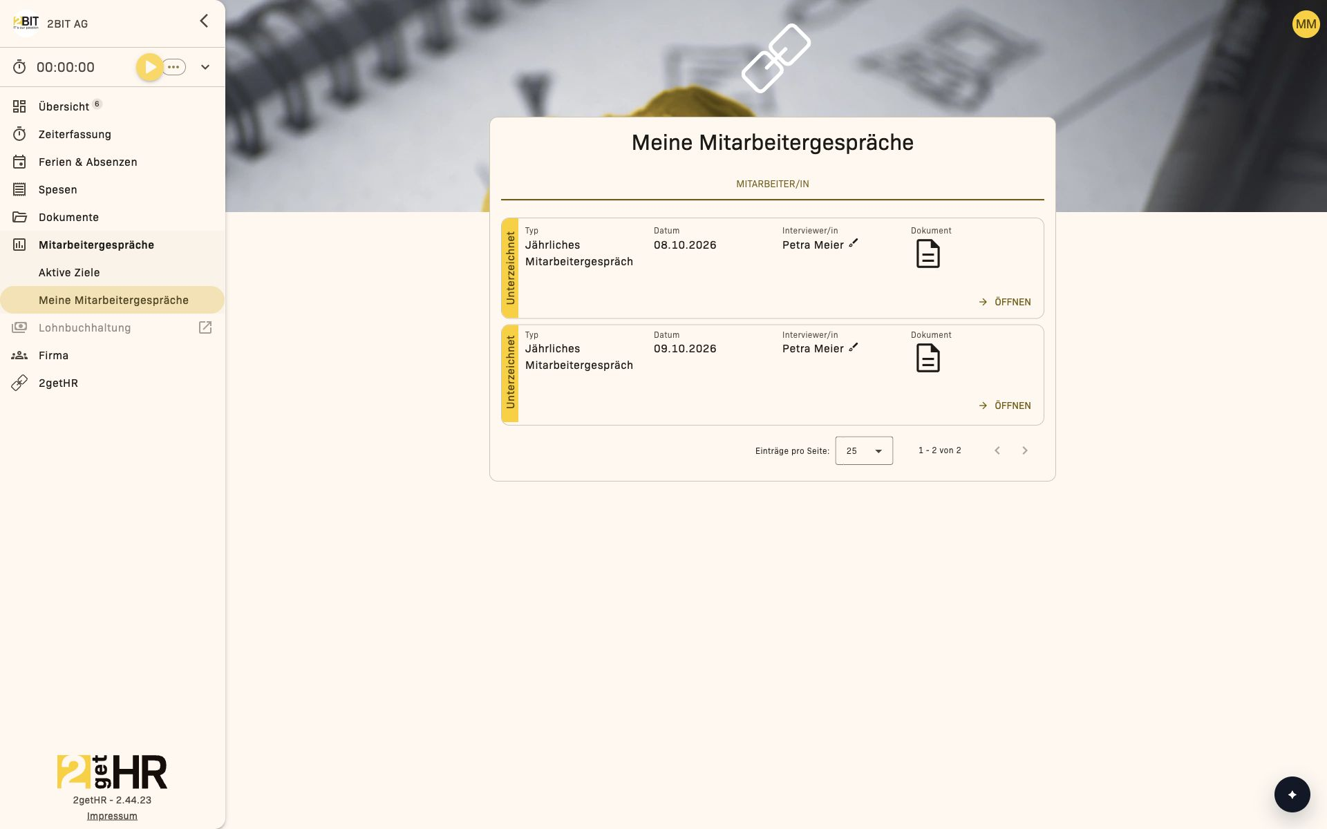 Unterzeichnetes Gespräch von Marvin mit verknüpftem Dokument