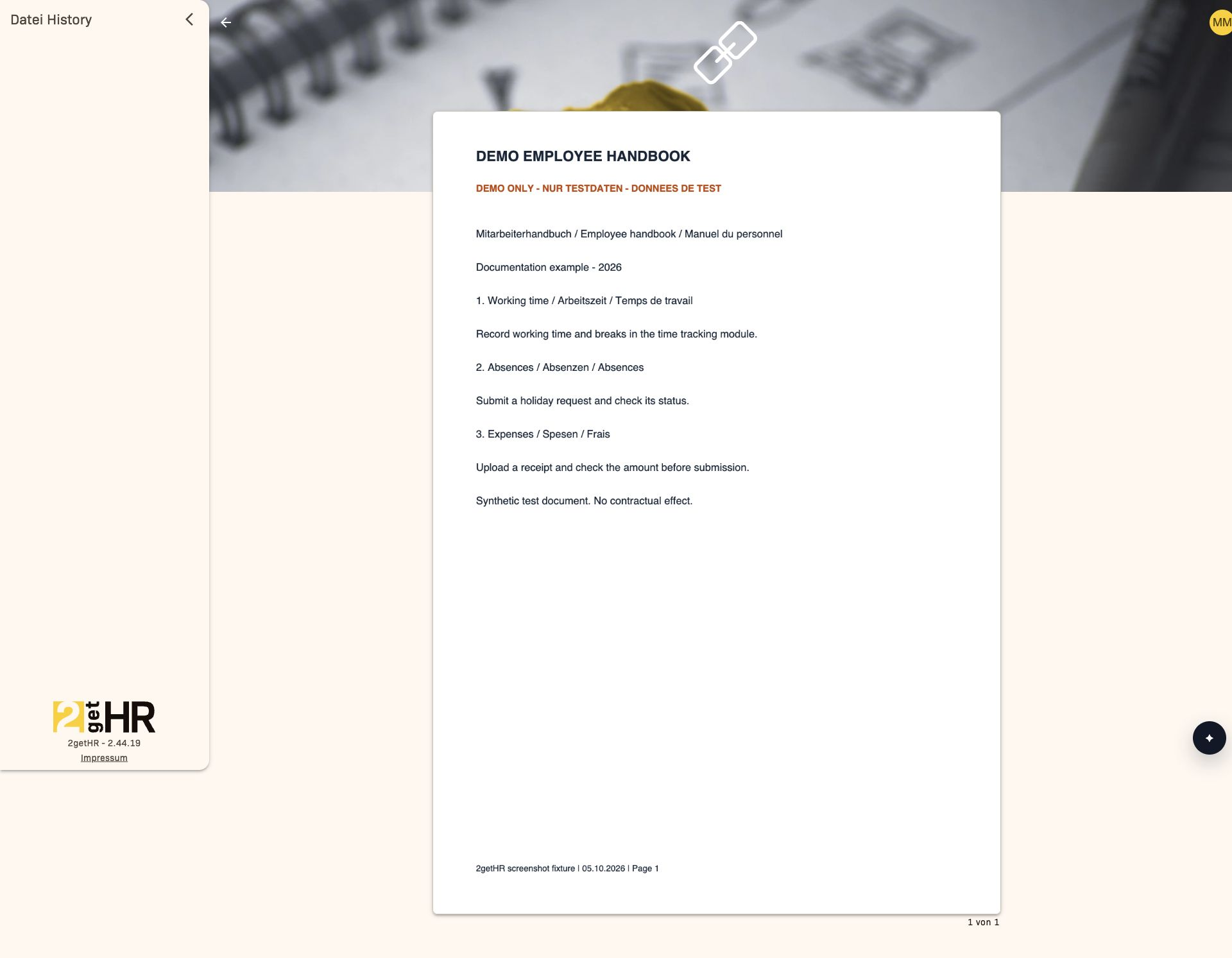 PDF-Dokument im Dokumentenviewer