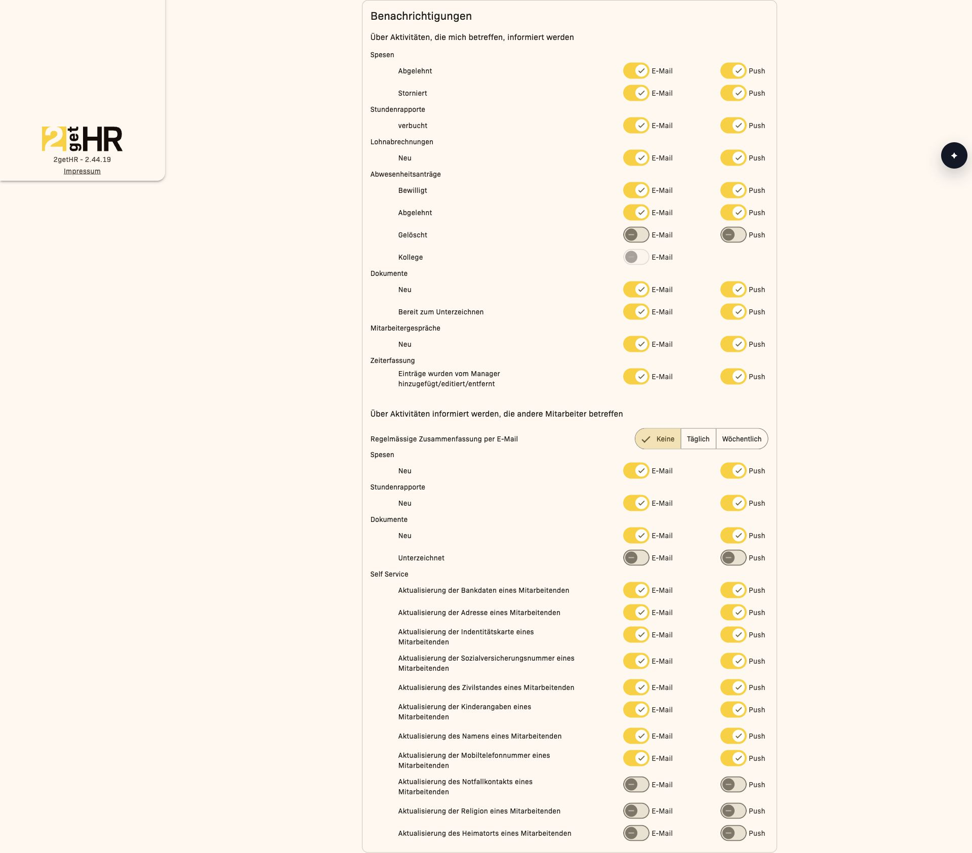Benachrichtigungskanäle für eigene Ereignisse und Management-Ereignisse