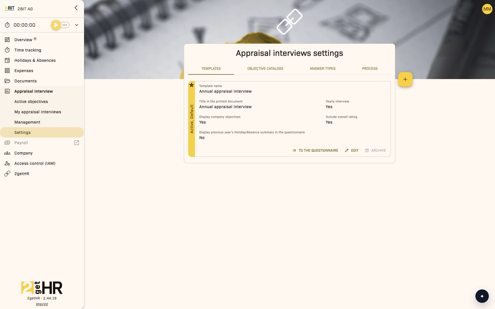 Appraisal interview templates