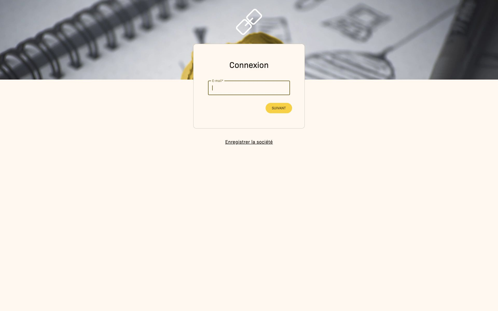 Première étape de connexion : saisir l'adresse e-mail